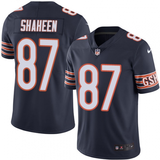 Men's Nike Chicago Bears 87 Adam Shaheen Navy Blue Team Color Vapor Untouchable Limited Player NFL Jersey