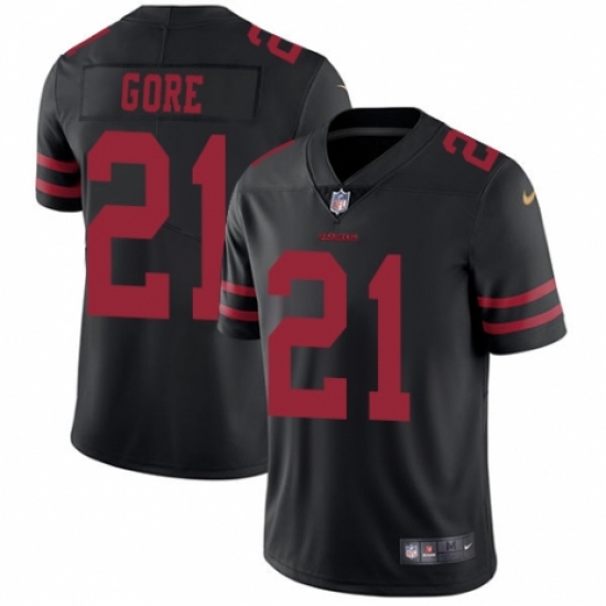 Youth Nike San Francisco 49ers 21 Frank Gore Black Vapor Untouchable Elite Player NFL Jersey
