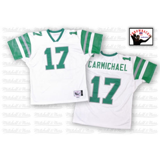 Mitchell And Ness Philadelphia Eagles 17 Harold Carmichael White Authentic Throwback NFL Jersey