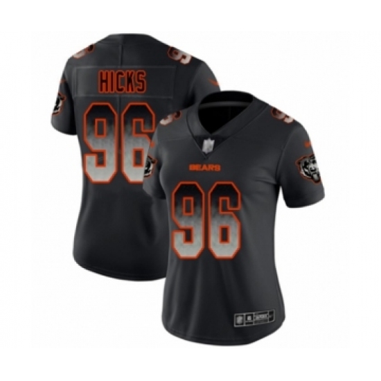 Women's Chicago Bears 96 Akiem Hicks Limited Black Smoke Fashion Football Jersey