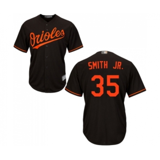 Men's Baltimore Orioles 35 Dwight Smith Jr. Replica Black Alternate Cool Base Baseball Jersey