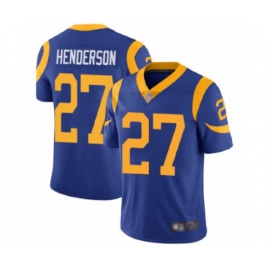 Men's Los Angeles Rams 27 Darrell Henderson Royal Blue Alternate Vapor Untouchable Limited Player Football Jersey
