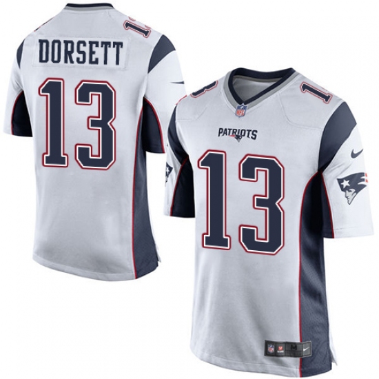 Men's Nike New England Patriots 13 Phillip Dorsett Game White NFL Jersey