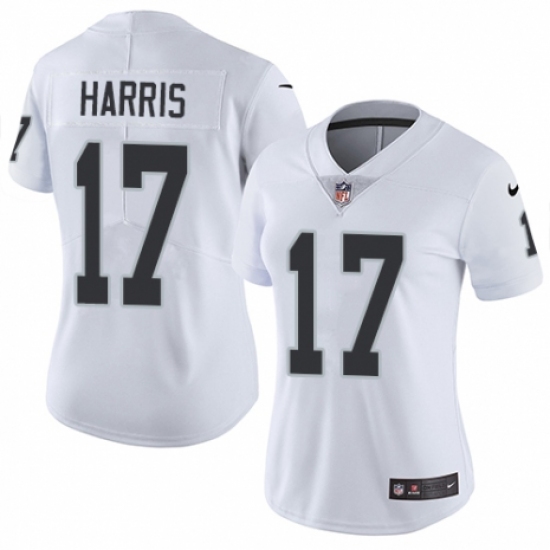 Women's Nike Oakland Raiders 17 Dwayne Harris White Vapor Untouchable Elite Player NFL Jersey
