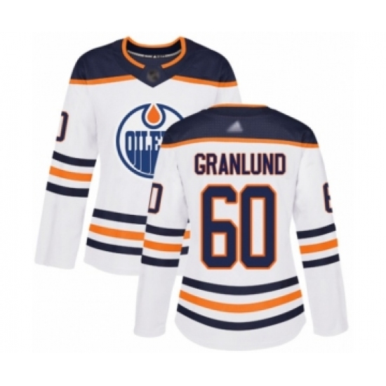 Women's Edmonton Oilers 60 Markus Granlund Authentic White Away Hockey Jersey