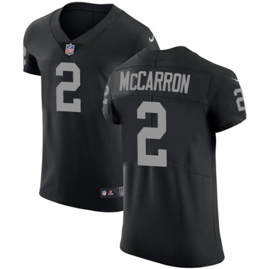 Men's Nike Oakland Raiders 2 AJ McCarron Black Team Color Vapor Untouchable Elite Player NFL Jersey