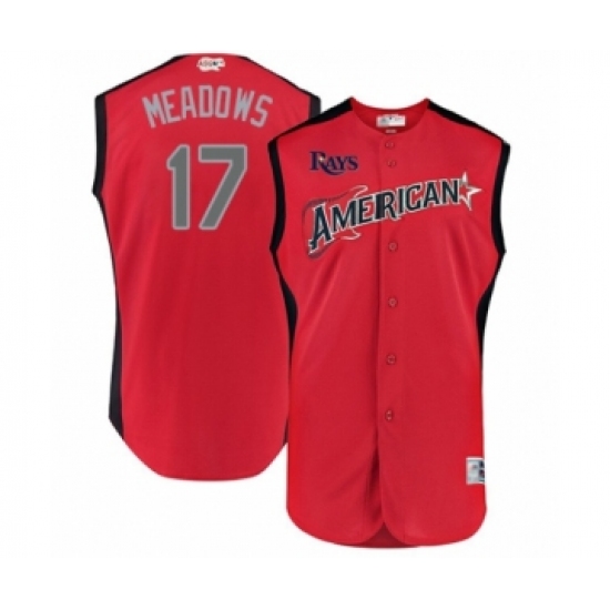 Men's Tampa Bay Rays 17 Austin Meadows Authentic Red American League 2019 Baseball All-Star Jersey
