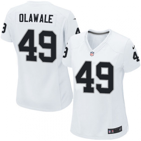 Women's Nike Oakland Raiders 49 Jamize Olawale Game White NFL Jersey