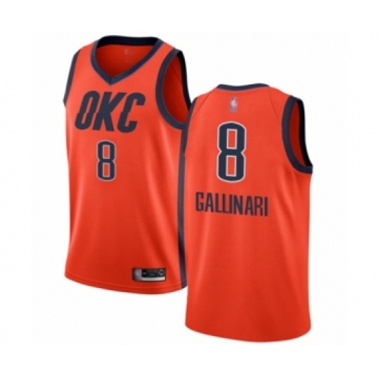 Youth Oklahoma City Thunder 8 Danilo Gallinari Orange Swingman Jersey - Earned Edition
