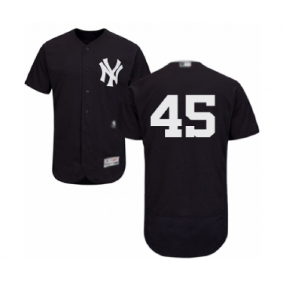 Men's New York Yankees 45 Luke Voit Navy Blue Alternate Flex Base Authentic Collection Baseball Player Jersey