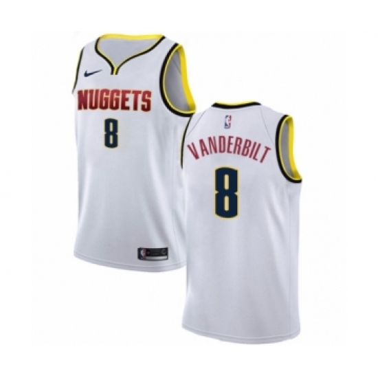 Men's Nike Denver Nuggets 8 Jarred Vanderbilt Swingman White NBA Jersey - Association Edition