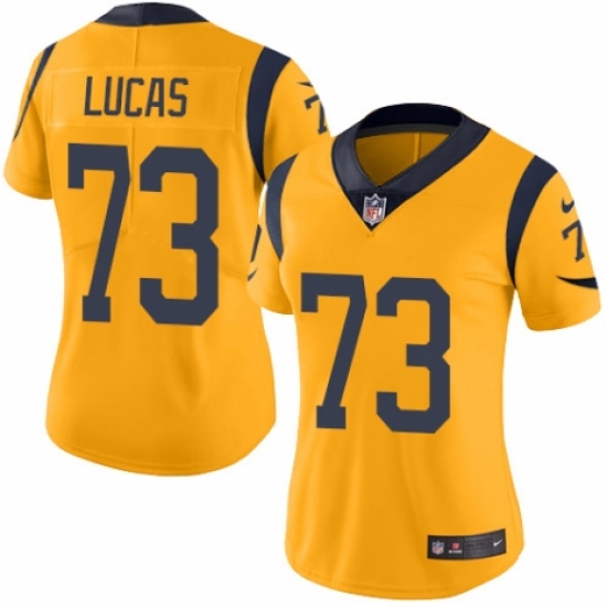 Women's Nike Los Angeles Rams 73 Cornelius Lucas Limited Gold Rush Vapor Untouchable NFL Jersey