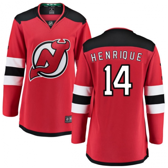 Women's New Jersey Devils 14 Adam Henrique Fanatics Branded Red Home Breakaway NHL Jersey
