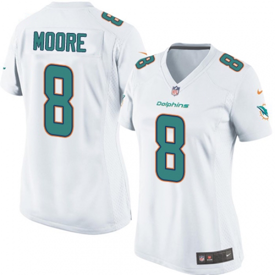 Women's Nike Miami Dolphins 8 Matt Moore Game White NFL Jersey