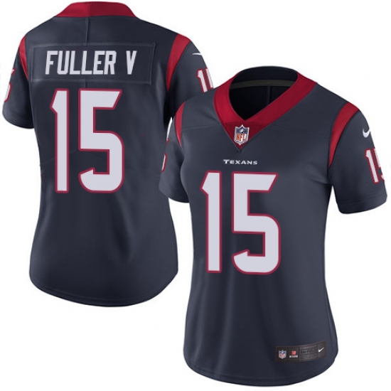Women's Nike Houston Texans 15 Will Fuller V Limited Navy Blue Team Color Vapor Untouchable NFL Jersey