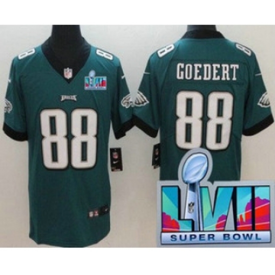 Men's Philadelphia Eagles 88 Dallas Goedert Limited Green Super Bowl LVII Vapor Jersey
