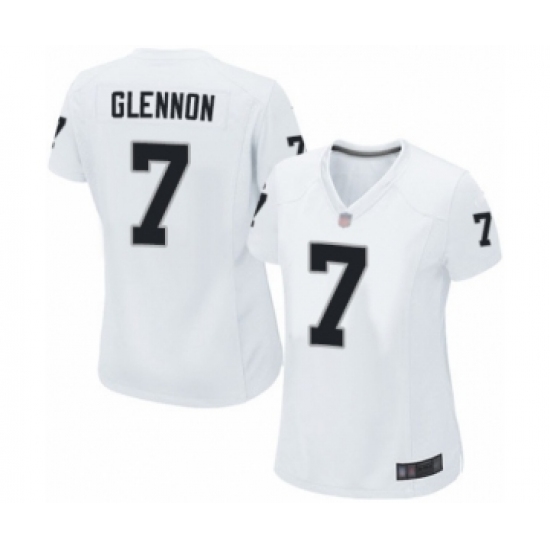 Women's Oakland Raiders 7 Mike Glennon Game White Football Jersey