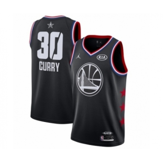 Men's Jordan Golden State Warriors 30 Stephen Curry Swingman Black 2019 All-Star Game Basketball Jersey