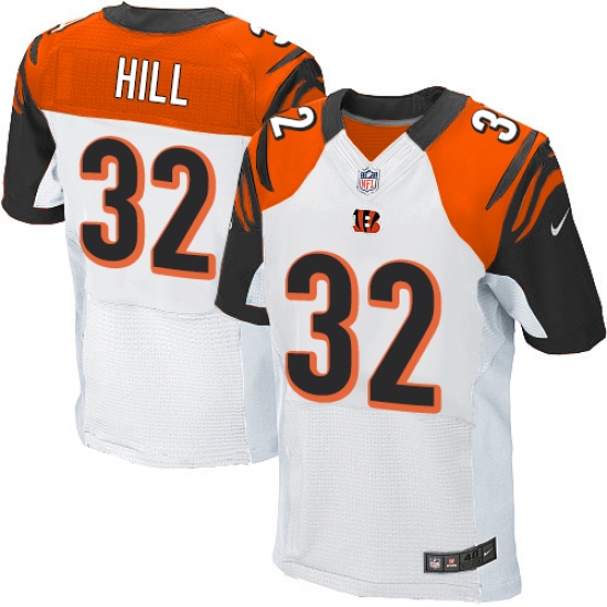 Men's Nike Cincinnati Bengals 32 Jeremy Hill Elite White NFL Jersey