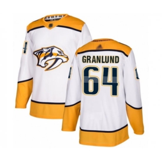 Men's Nashville Predators 64 Mikael Granlund Authentic White Away Hockey Jersey