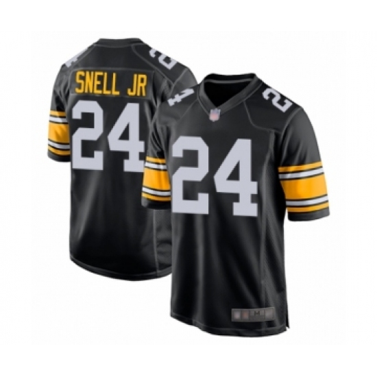 Men's Pittsburgh Steelers 24 Benny Snell Jr. Game Black Alternate Football Jersey