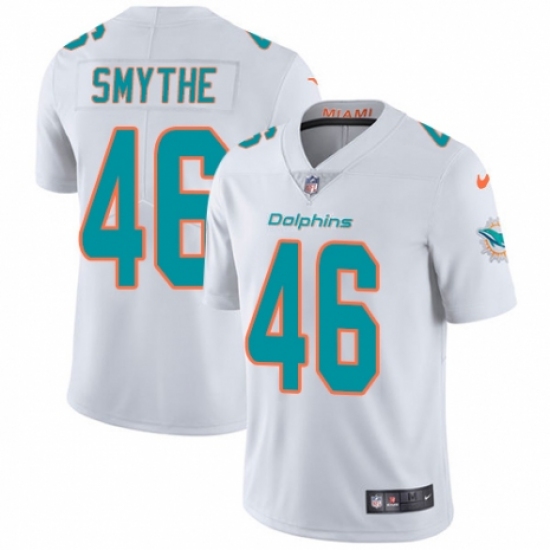 Men's Nike Miami Dolphins 46 Durham Smythe White Vapor Untouchable Limited Player NFL Jersey