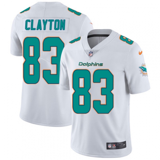 Men's Nike Miami Dolphins 83 Mark Clayton White Vapor Untouchable Limited Player NFL Jersey