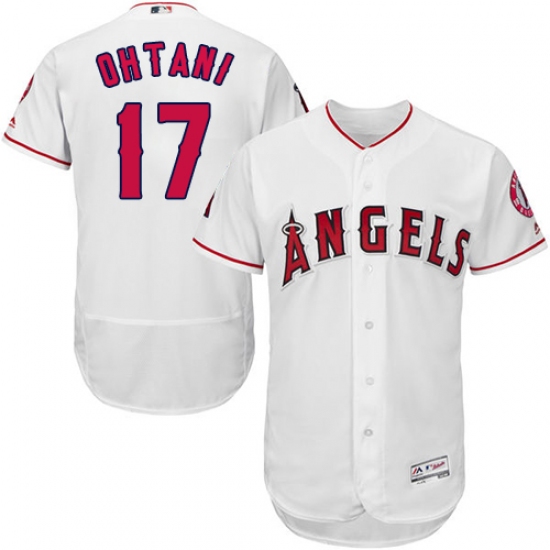 Men's Majestic Los Angeles Angels of Anaheim 17 Shohei Ohtani White Home Flex Base Authentic Collection MLB Jersey