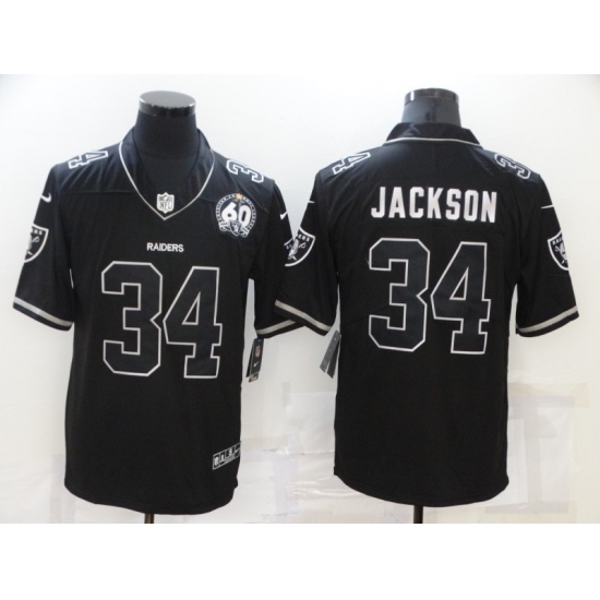 Men's Oakland Raiders 34 Bo Jackson Black 60th Anniversary Vapor Untouchable Limited Jersey