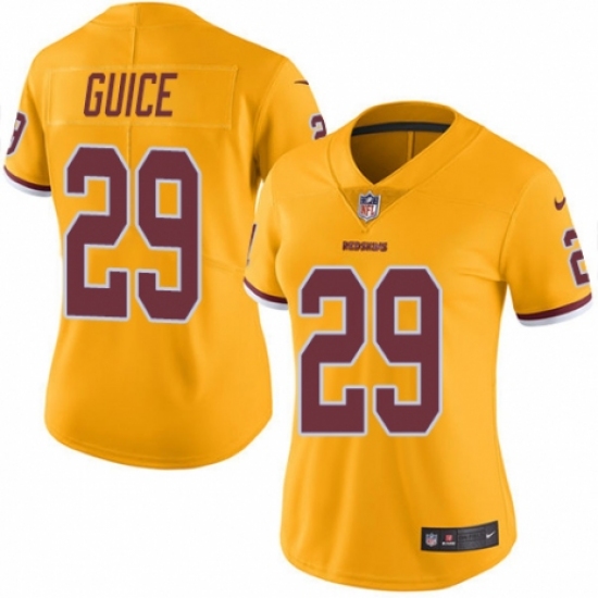 Women's Nike Washington Redskins 29 Derrius Guice Limited Gold Rush Vapor Untouchable NFL Jersey