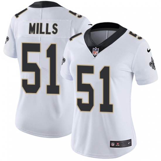 Women's Nike New Orleans Saints 51 Sam Mills Elite White NFL Jersey