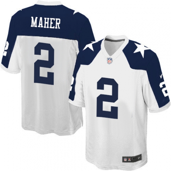 Men's Nike Dallas Cowboys 2 Brett Maher Game White Throwback Alternate NFL Jersey
