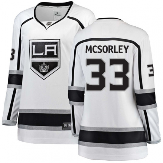 Women's Los Angeles Kings 33 Marty Mcsorley Authentic White Away Fanatics Branded Breakaway NHL Jersey