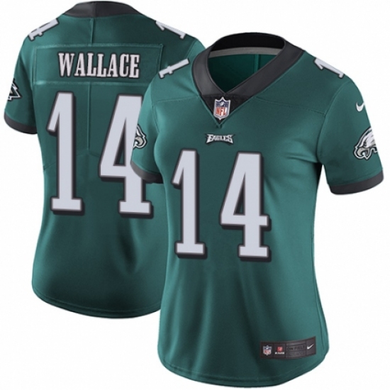 Women's Nike Philadelphia Eagles 14 Mike Wallace Midnight Green Team Color Vapor Untouchable Limited Player NFL Jersey