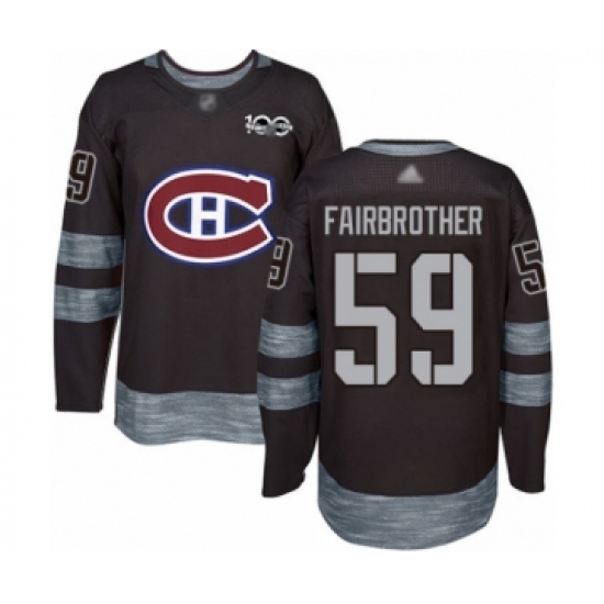 Men's Montreal Canadiens 59 Gianni Fairbrother Authentic Black 1917-2017 100th Anniversary Hockey Jersey