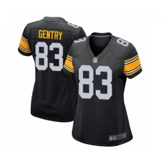 Women's Pittsburgh Steelers 83 Zach Gentry Game Black Alternate Football Jersey
