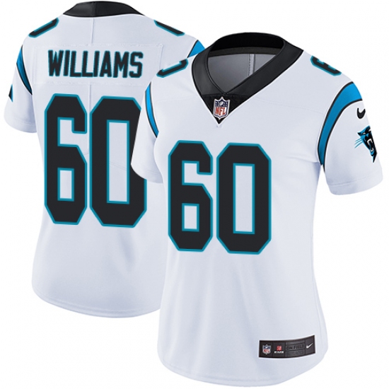 Women's Nike Carolina Panthers 60 Daryl Williams White Vapor Untouchable Limited Player NFL Jersey