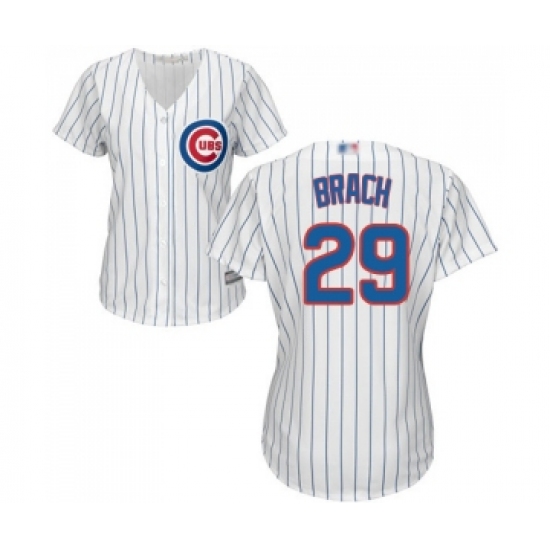 Women's Chicago Cubs 29 Brad Brach Authentic White Home Cool Base Baseball Jersey