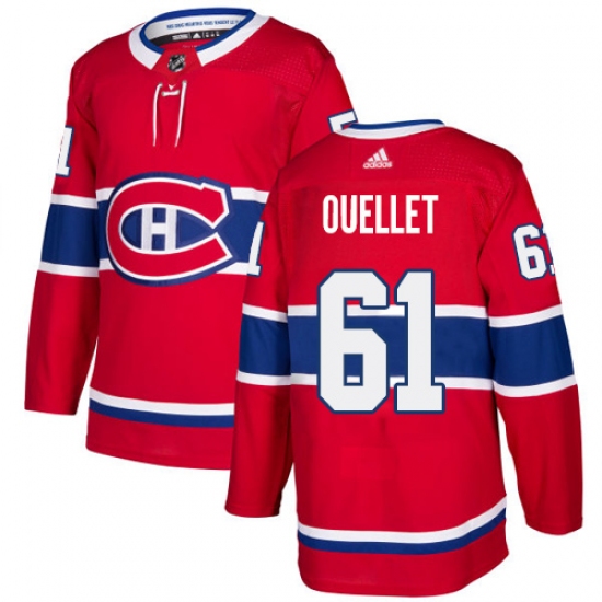 Men's Adidas Montreal Canadiens 61 Xavier Ouellet Premier Red Home NHL Jersey