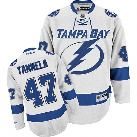 Youth Reebok Tampa Bay Lightning 47 Jonne Tammela Authentic White Away NHL Jersey