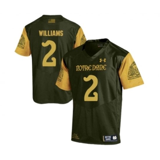 Notre Dame Fighting Irish 2 Dexter Williams Olive Green College Football Jersey