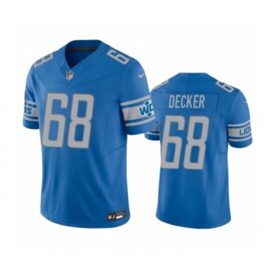 Men's Detroit Lions 68 Taylor Decker Blue 2023 F.U.S.E. Vapor Untouchable Limited Stitched Jersey