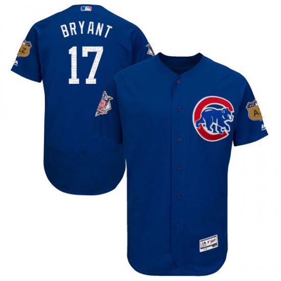 Men's Majestic Chicago Cubs 17 Kris Bryant Royal Blue 2017 Spring Training Authentic Collection Flex Base MLB Jersey