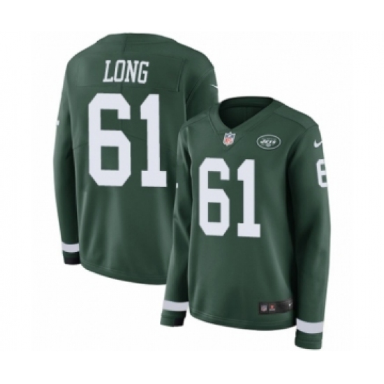 Women's Nike New York Jets 61 Spencer Long Limited Green Therma Long Sleeve NFL Jersey