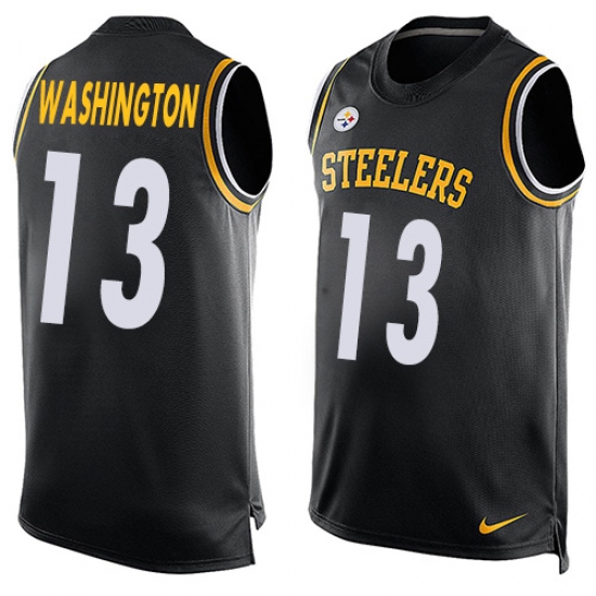 Men's Nike Pittsburgh Steelers 13 James Washington Limited Black Player Name & Number Tank Top NFL Jersey