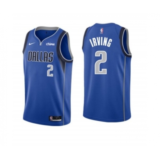 Men's Dallas Mavericks 2 Kyrie Irving Blue Icon Edition Stitched Basketball Jersey