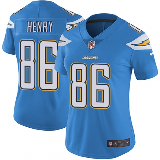 Women's Nike Los Angeles Chargers 86 Hunter Henry Electric Blue Alternate Vapor Untouchable Limited Player NFL Jersey