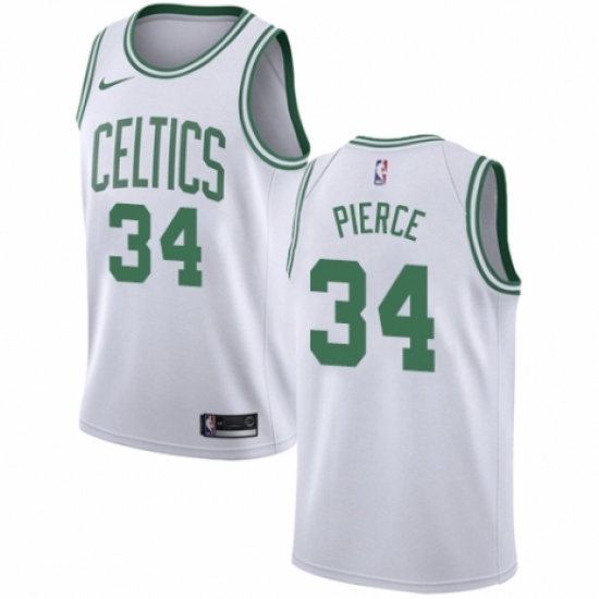 Men's Nike Boston Celtics 34 Paul Pierce Authentic White NBA Jersey - Association Edition