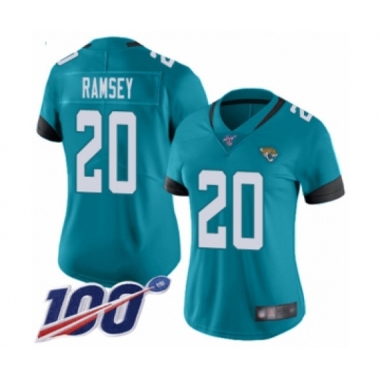 Women's Nike Jacksonville Jaguars 20 Jalen Ramsey Teal Green Alternate Vapor Untouchable Limited Player 100th Season NFL Jersey