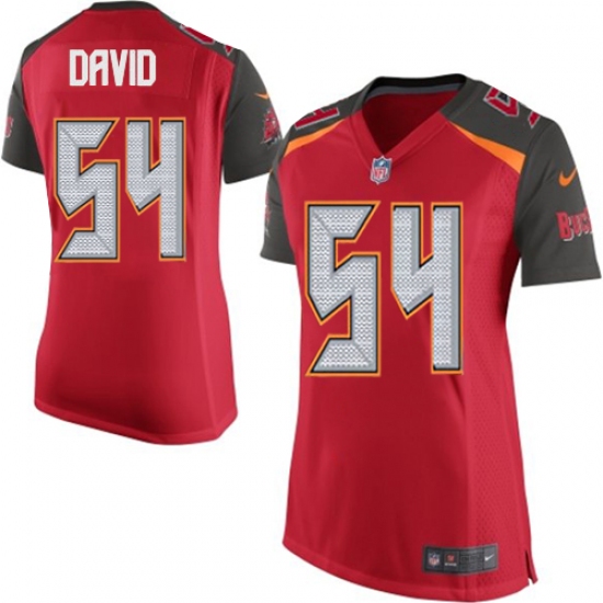 Women's Nike Tampa Bay Buccaneers 54 Lavonte David Game Red Team Color NFL Jersey